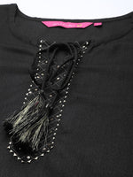 Thumbnail for Anubhutee Women Black Yoke Design Gotta Patti Kurta with Trousers - Distacart