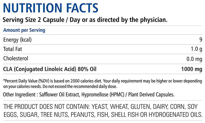 bliss welness weight management cla 1000 80 conjugated linoleic acid capsule