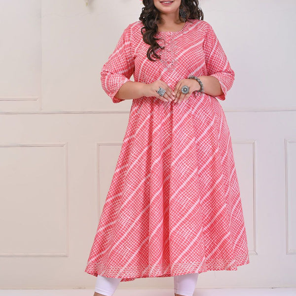 Swasti Geometric Printed Mirror Work Detailed Anarkali Kurta - Distacart
