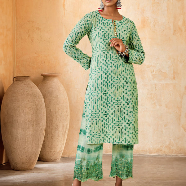 Soch Printed Sequinned Straight Kurta With Palazzos - Distacart