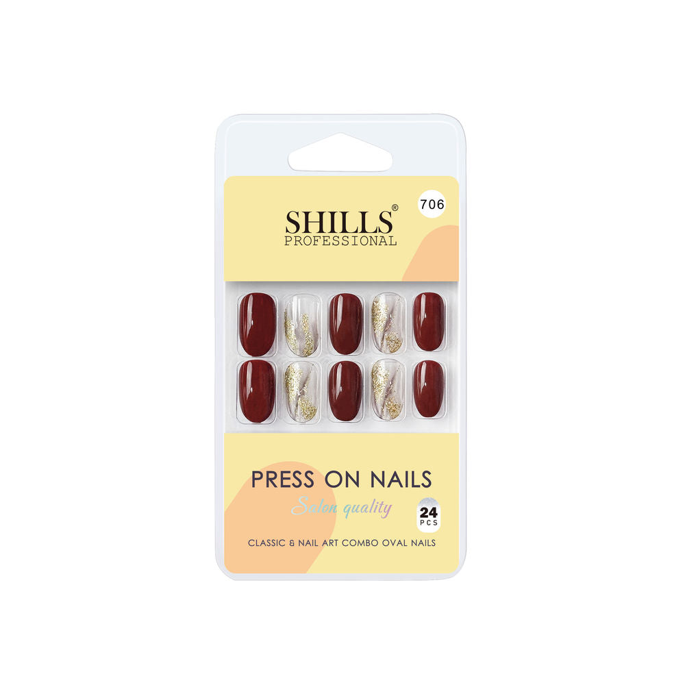 shills professional reusable press on nails oval spn706
