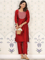 Thumbnail for Ode by House of Pataudi Floral Embroidered Kurta - Distacart