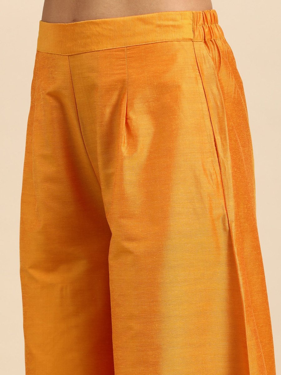 All About You Women Mustard Yellow Ethnic Motifs Embroidered Gotta Patti Kurta with Palazzos & With Dupatta - Distacart