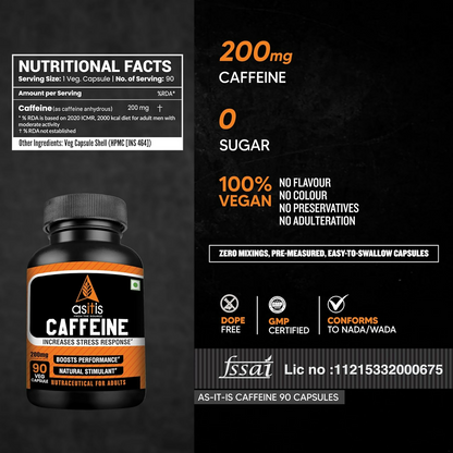 As-It-Is Nutrition Caffeine Per Serving Capsules - Distacart