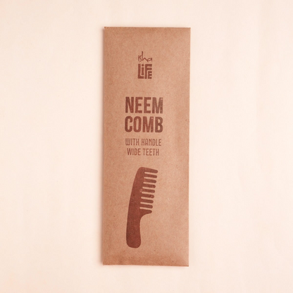 Isha Life Handmade Neem Wood Comb With Handle (Wider Teeth) - Distacart