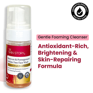 The Skin Story Beetroot Glow Foaming Face Wash For Dark Spots Anti-Aging Cleanses Pore Sulphate Free