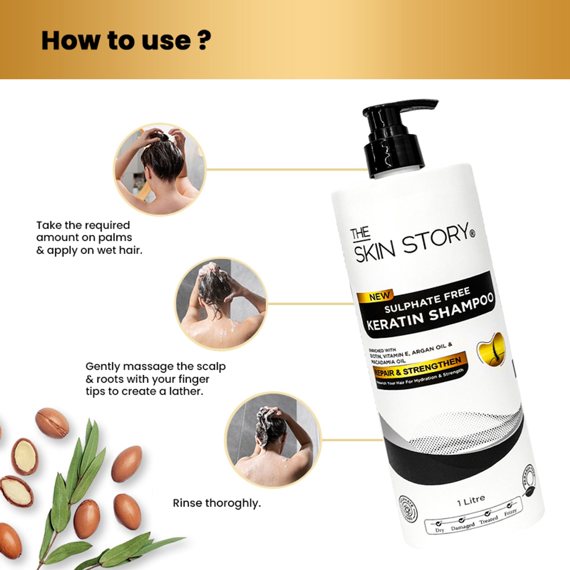 The Skin Story Sulphate Free Keratin Smooth Shampoo For Dry Damaged Hair - Distacart