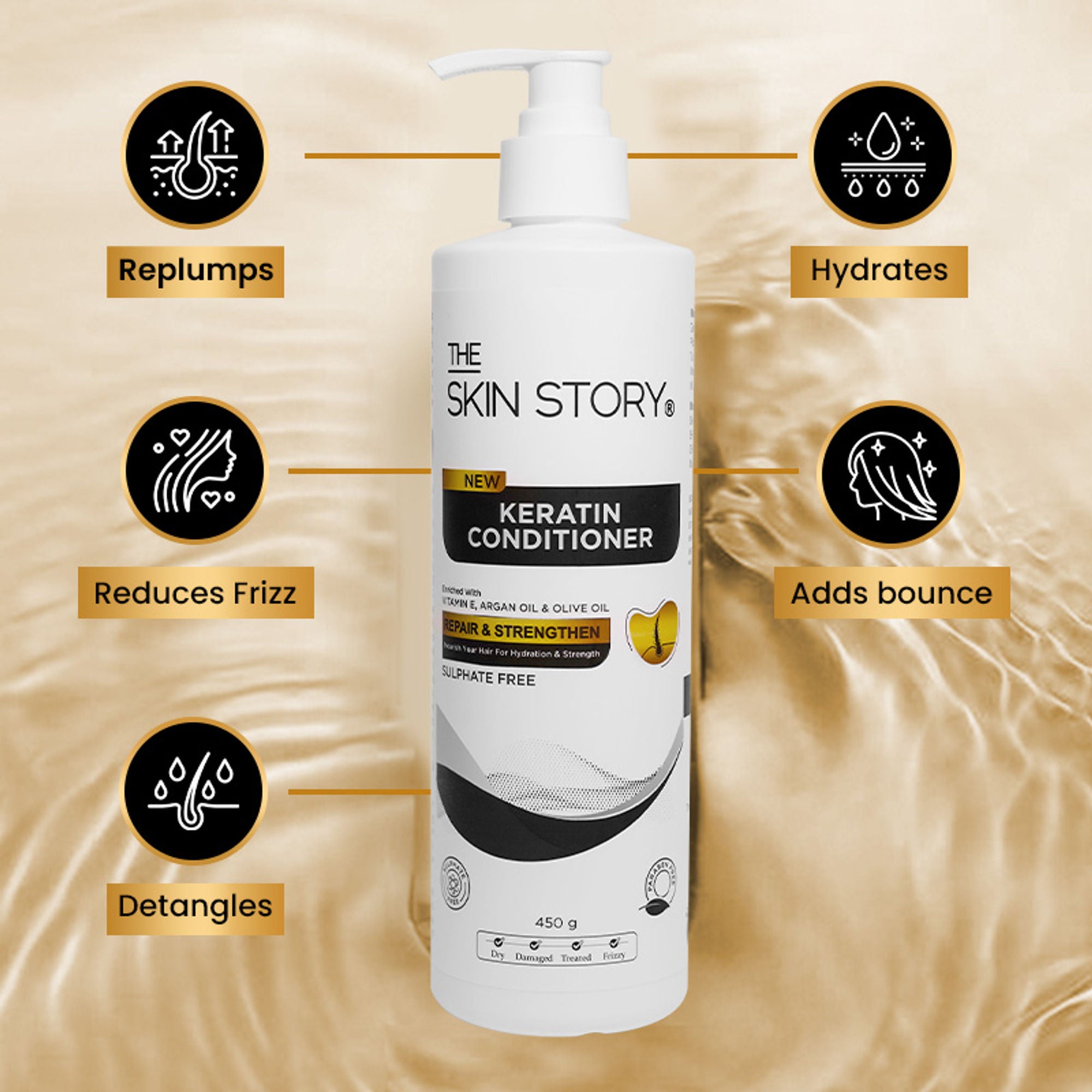 The Skin Story Sulphate Free Keratin Conditioner For Coloured Dry Frizzy Damaged Hair With Vitamin E - Distacart