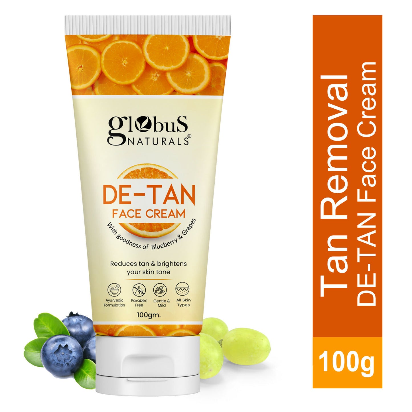 Globus Naturals De Tan Face Cream, Suitable For All Skin Types - Distacart