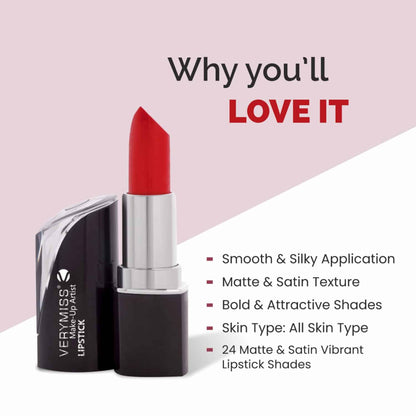 VERYMISS Matte & Satin Lipstick - M09 Pink - Distacart