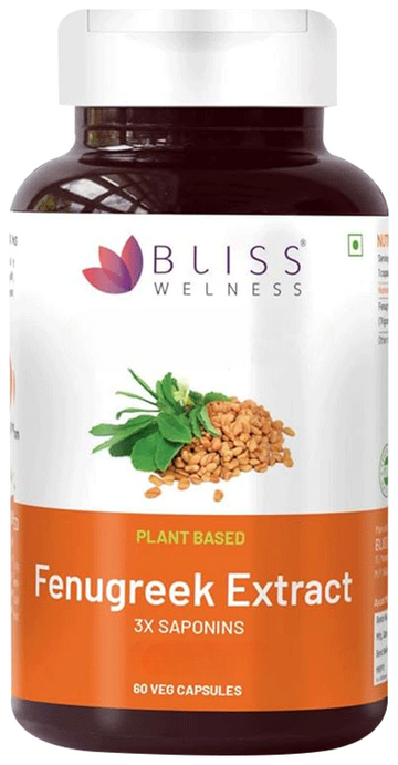 Bliss Welness Sugar Management Fenugreek Extract 3X Saponins Veg Capsule - Distacart