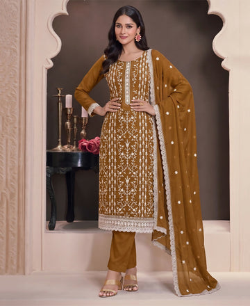 KC Mustard Summer Wear Rangoli Silk Straight Suit For Women - Dista