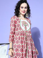 Thumbnail for All About You Women White Floral Printed Regular Gotta Patti Pure Cotton Kurta with Skirt & With Dupatta - Distacart