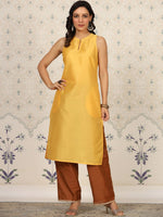 Thumbnail for Ode by House of Pataudi Mandarin Collar Kurta With Palazzos - Distacart