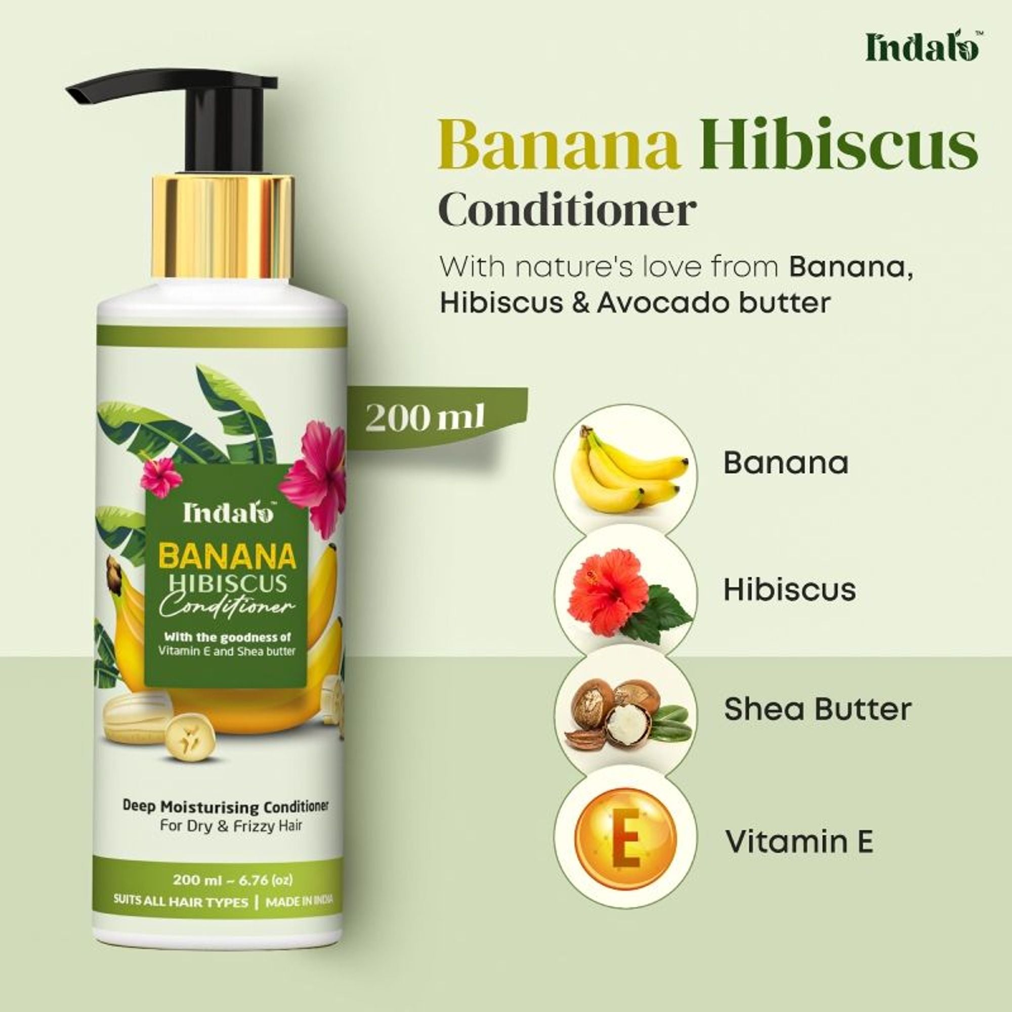 Indalo Banana Hibiscus Conditioner For Dry & Frizzy Hair - Dista