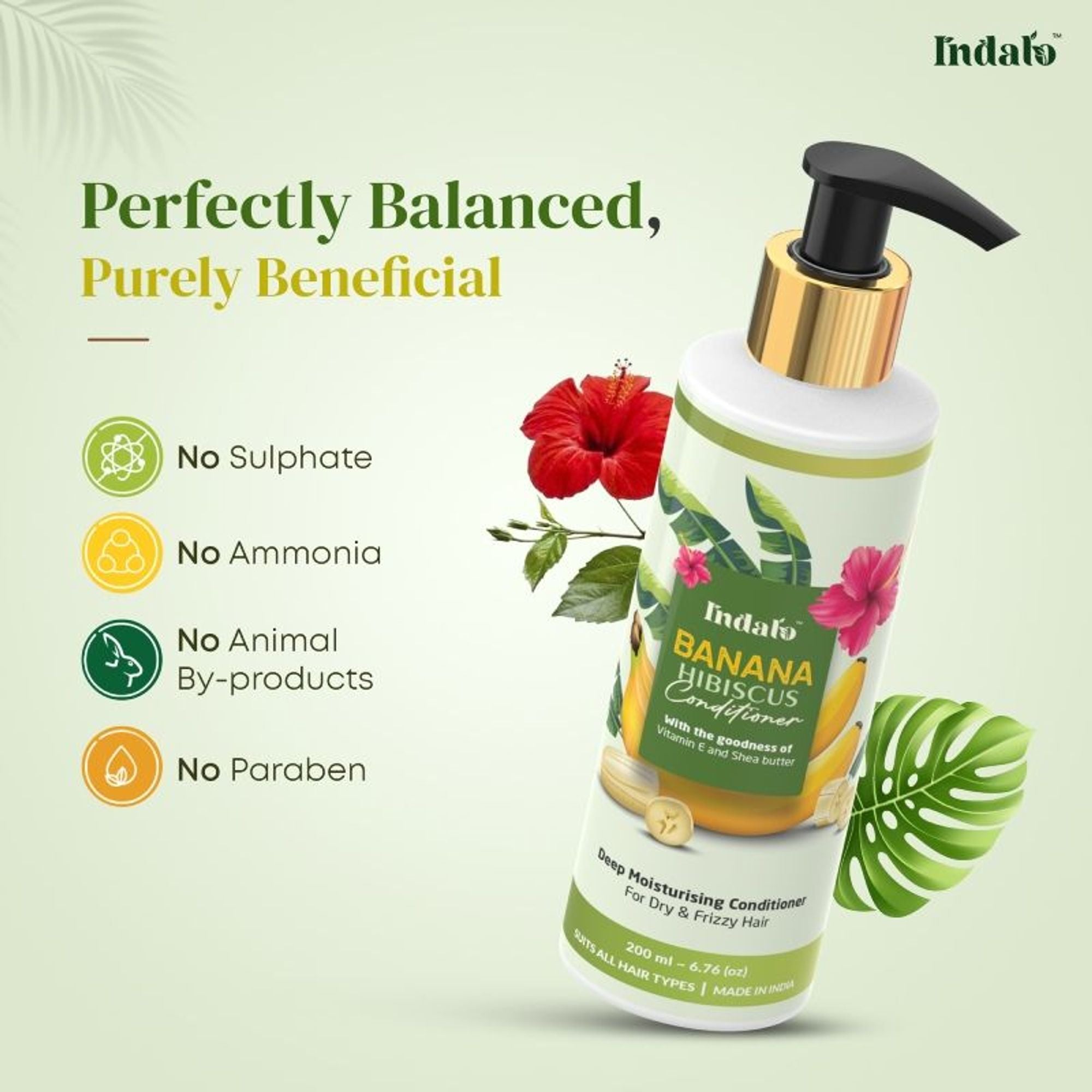 Indalo Banana Hibiscus Conditioner For Dry & Frizzy Hair - Dista