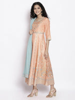 Thumbnail for AURELIA Ethnic Motifs Print Round Neck A-Line Maxi Dress With Dupatta