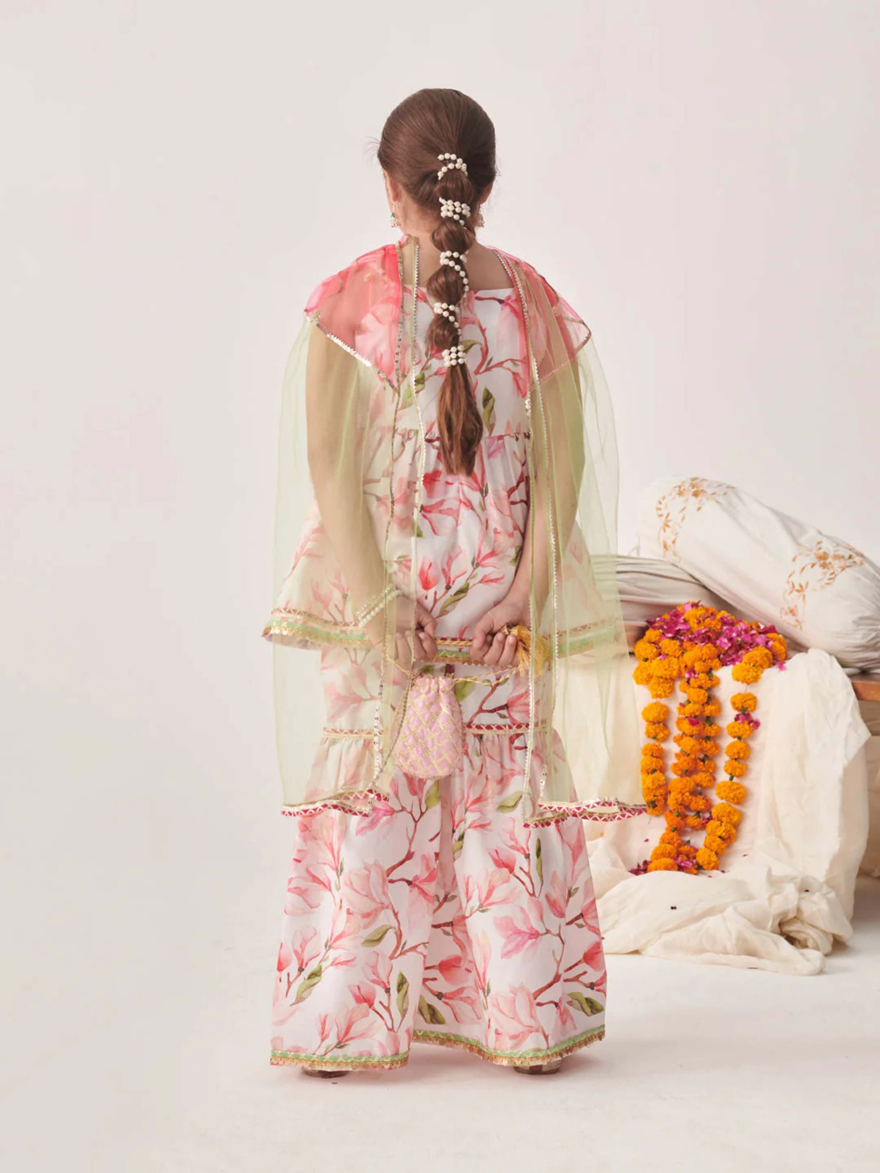 Joban Fashion Girl's Multi Color Sharara Set