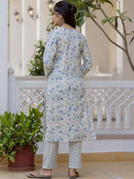 Thumbnail for Anouk Women Floral Printed Regular Aari Work Pure Cotton Kurta with Trousers & With Dupatta