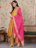 Thumbnail for Ode by House of Pataudi Women Floral Printed Regular Kurta with Palazzos & With Dupatta - Distacart