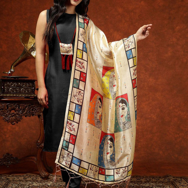 Kalini Round Neck Kurta & Trousers With Dupatta - Distacart