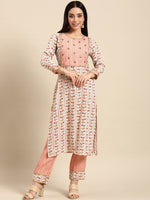 Thumbnail for All About You Women Ethnic Motifs Embroidered Gotta Patti Kurta With Trousers - Distacart
