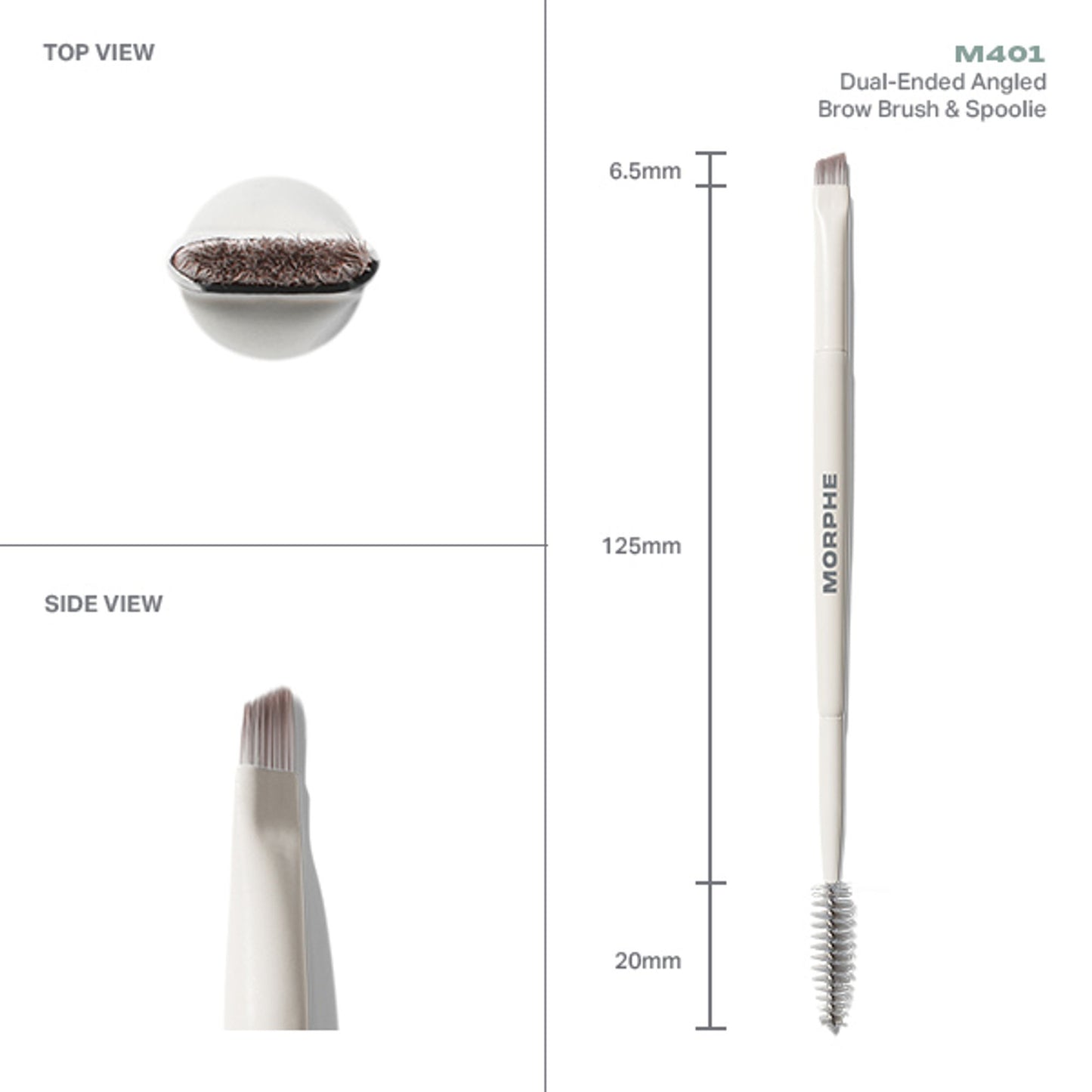 MORPHE M401 Dual Ended Angled Brow Brush & Spoolie - Distacart