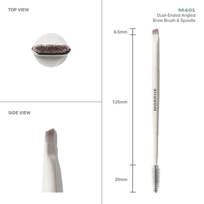 MORPHE M401 Dual Ended Angled Brow Brush & Spoolie - Distacart