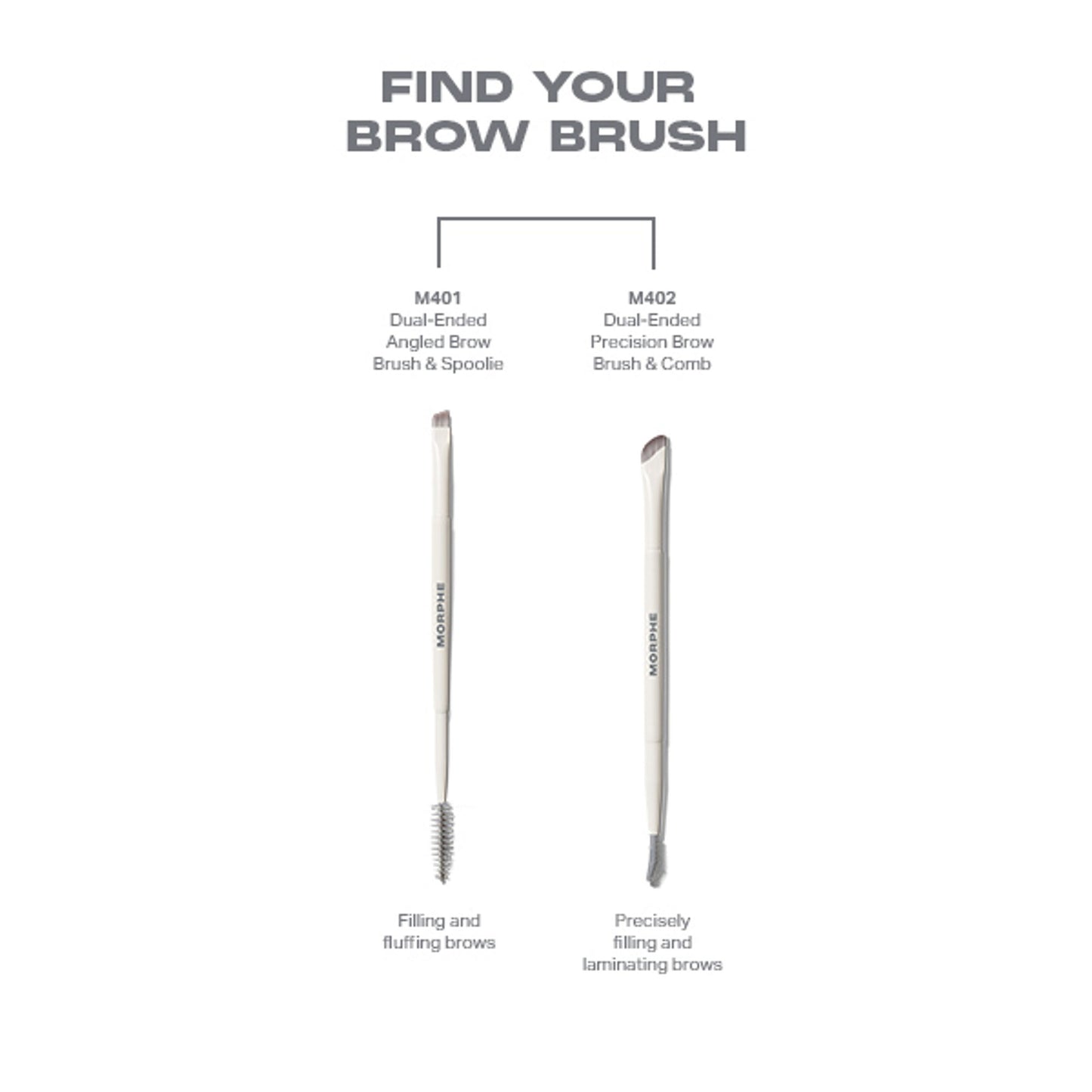 MORPHE M402 Dual Ended Precision Brow Brush & Comb - Distacart
