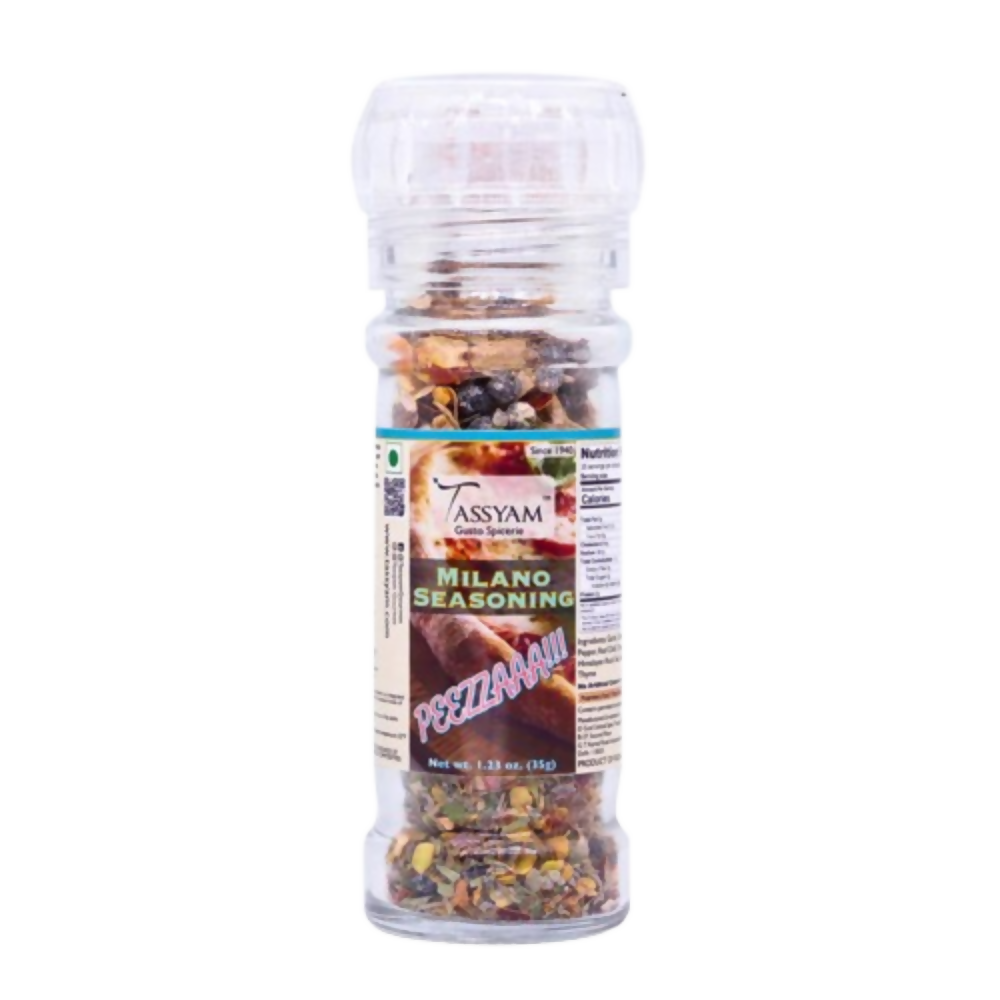 Tassyam Organics Milano Pizza Seasoning Grinder Bottle - Distacart
