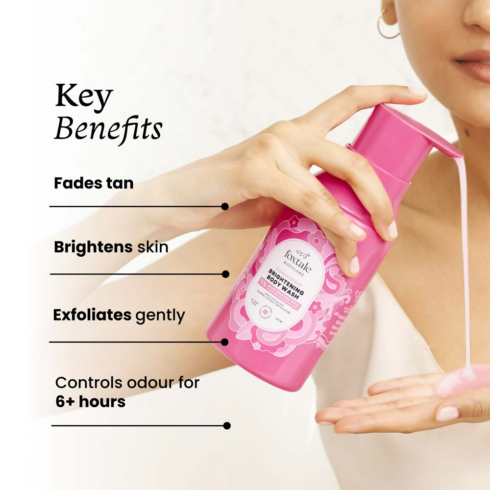 Buy Foxtale Brightening Body Wash With Glycolic Acid & Niacinamide For ...