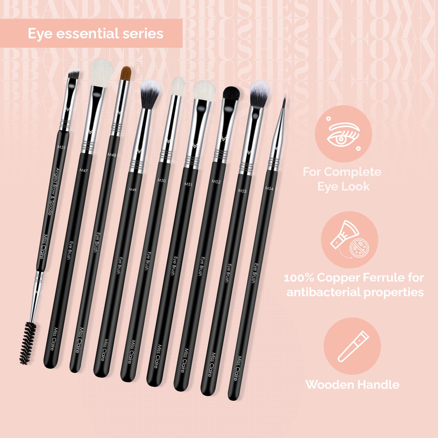 Miss Claire Eye Essential Series (9 Brush Set) - Distacart