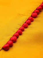 Thumbnail for All About You Women Mustard Yellow & Pink Round Neck Regular Kurta with Palazzos - Distacart