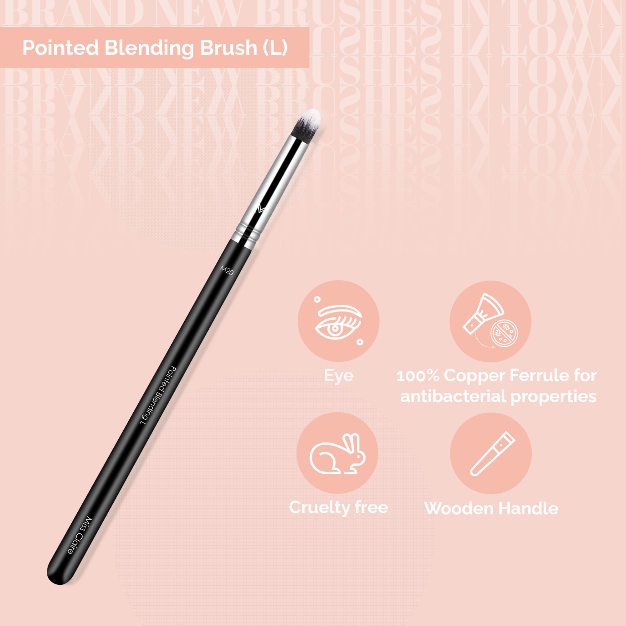 Miss Claire M20 - Pointed Blending Brush (L) - Chrome