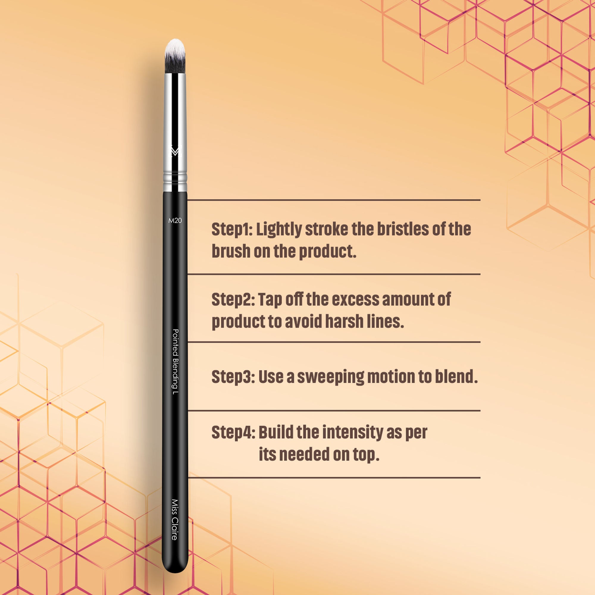 Miss Claire M20 - Pointed Blending Brush (L) - Chrome