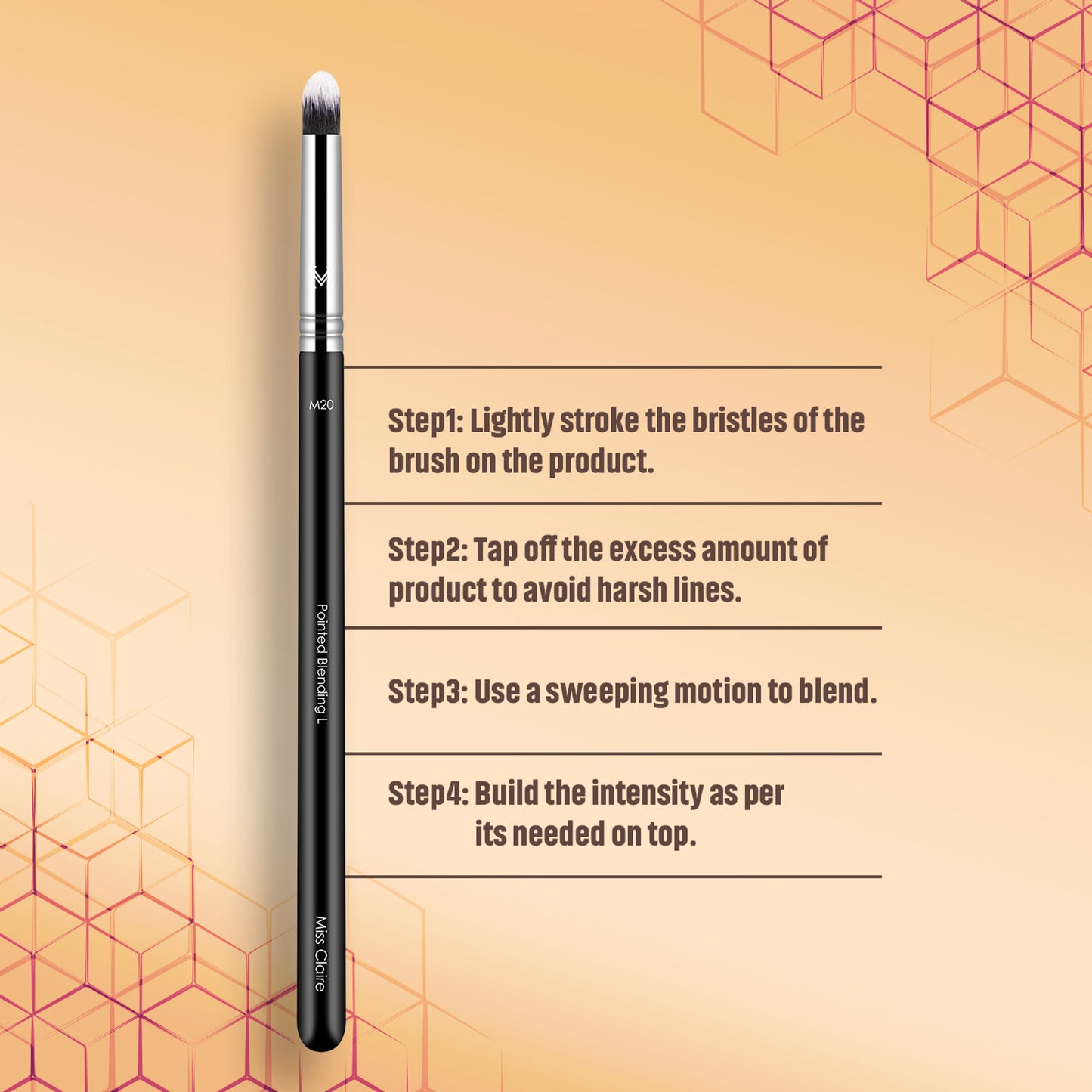 Miss Claire M20 - Pointed Blending Brush (L) - Chrome - Distacart