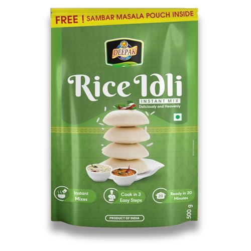 deepak rice idli instant mix quick easy to prepare ready to cook idli mix no added colours or preservatives authentic south indian taste 500 gm