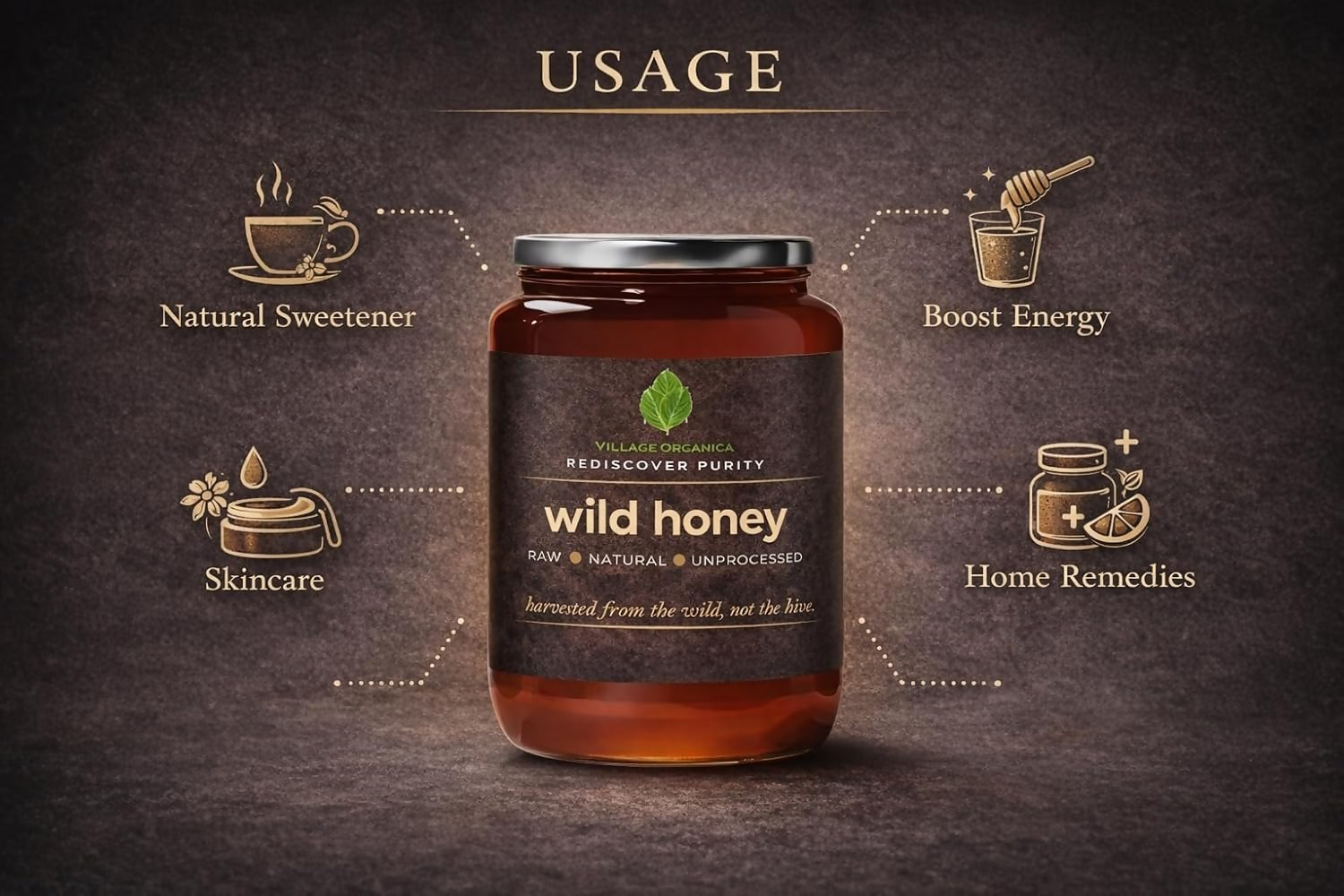 Village-Organica Raw Wild Honey - Dista