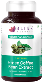 Thumbnail for bliss welness weight management green coffee bean extract veg capsule vegicap