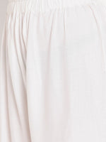 Thumbnail for TAG 7 Women White Solid Flared Palazzos
