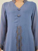 Thumbnail for Soch Women Ethnic Motifs Layered Beads and Stones Georgette Kurta with Churidar & Dupatta - Distacart