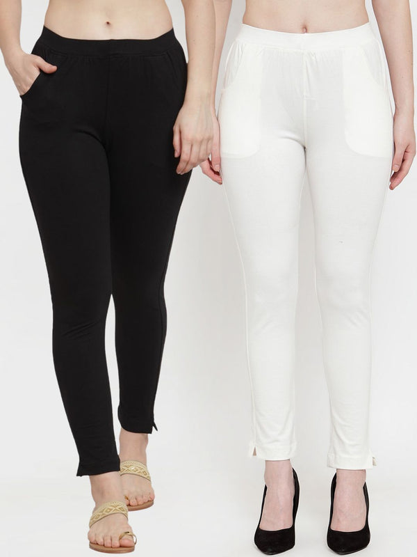 TAG 7 Women Pack Of 2 Solid Ankle-Length Straight-Fit Leggings - Distacart