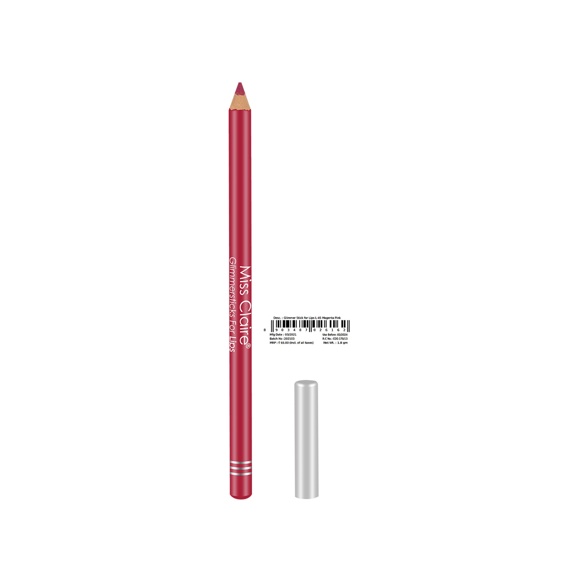 Miss Claire Glimmersticks For Lips - Magenta Pink L-45 - Distacart