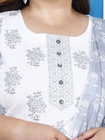 Thumbnail for Swasti Plus Size Floral Printed Pure Cotton Kurta With Palazzos & Dupatta - Distacart