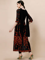 Thumbnail for Kalini Floral Thread Work Pleated Anarkali Kurta with Dupatta