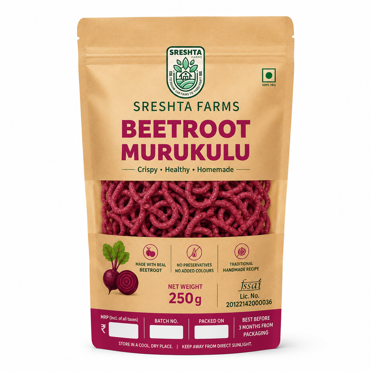 Image 1 of Sreshta Farms Beetroot Murukulu