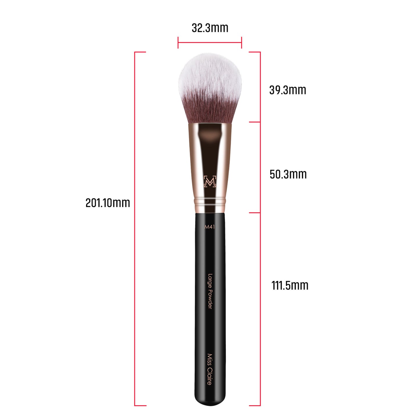 Miss Claire M41 - Large Powder Brush - Rose Gold - Distacart