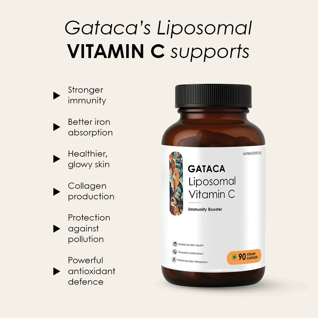 GATACA Liposomal Vitamin C Capsules for High Bioavailability| Immunity, Better Skin & Iron Absorption