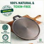 Thumbnail for The Indus Valley Super Smooth Cast Iron Tawa,Pre-seasoned, Nonstick, 100% Pure, Toxin-free, Induction, 28/30.5cm, 2.8/2.9kg