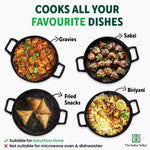 Thumbnail for The Indus Valley CASTrong Cast Iron Kadai, Pre-seasoned, Nonstick, 100% Pure, Toxin-free, Induction, 21/25cm, 1.7L/3.3kg